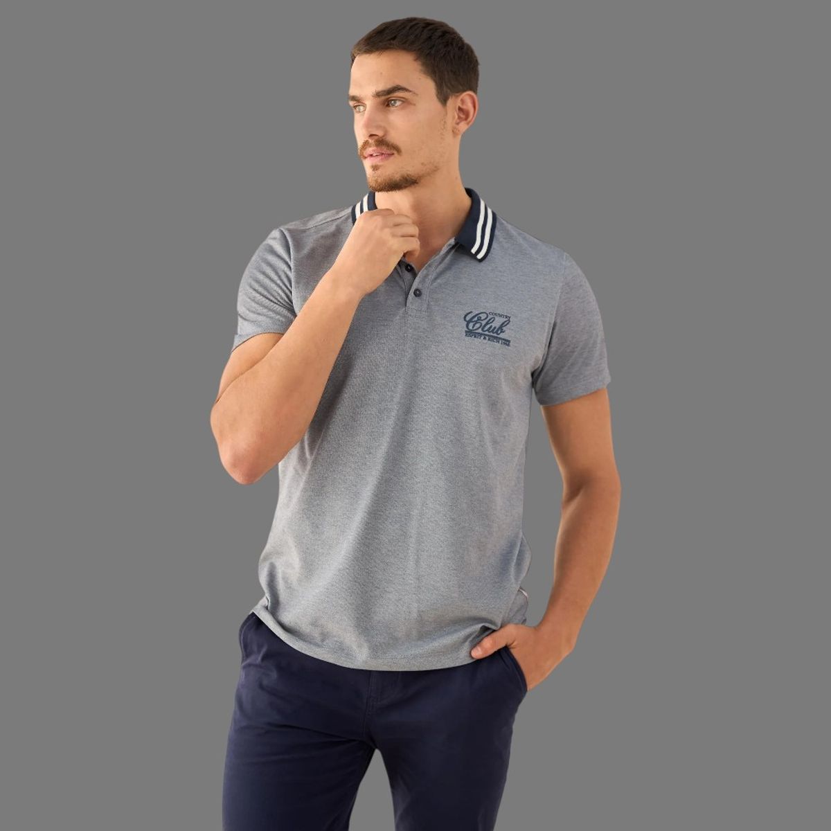 ESPRIT - Esprit Camisa Tipo Polo para Hombre Bordado Club Deportivo