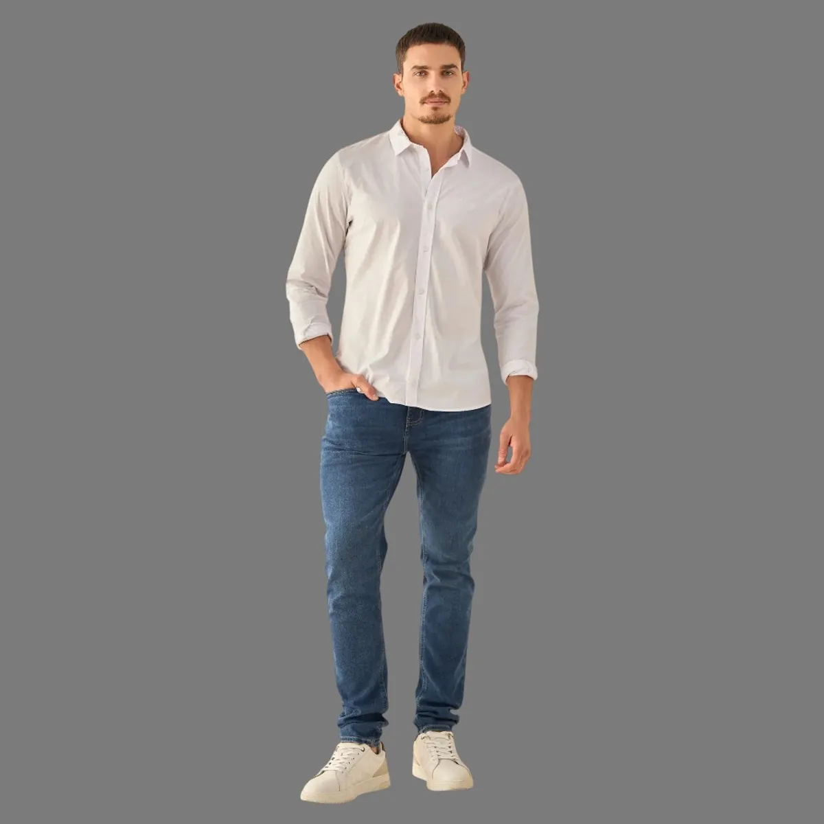 ESPRIT - Esprit Camisa para Hombre Clásica con Logo Bordado