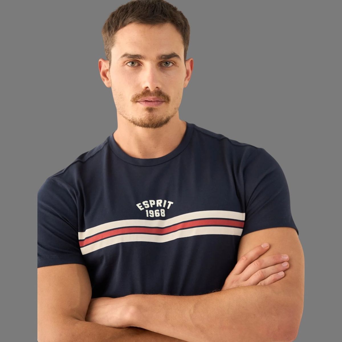 ESPRIT - Esprit Camiseta de Hombre con Logo Retro Heritage