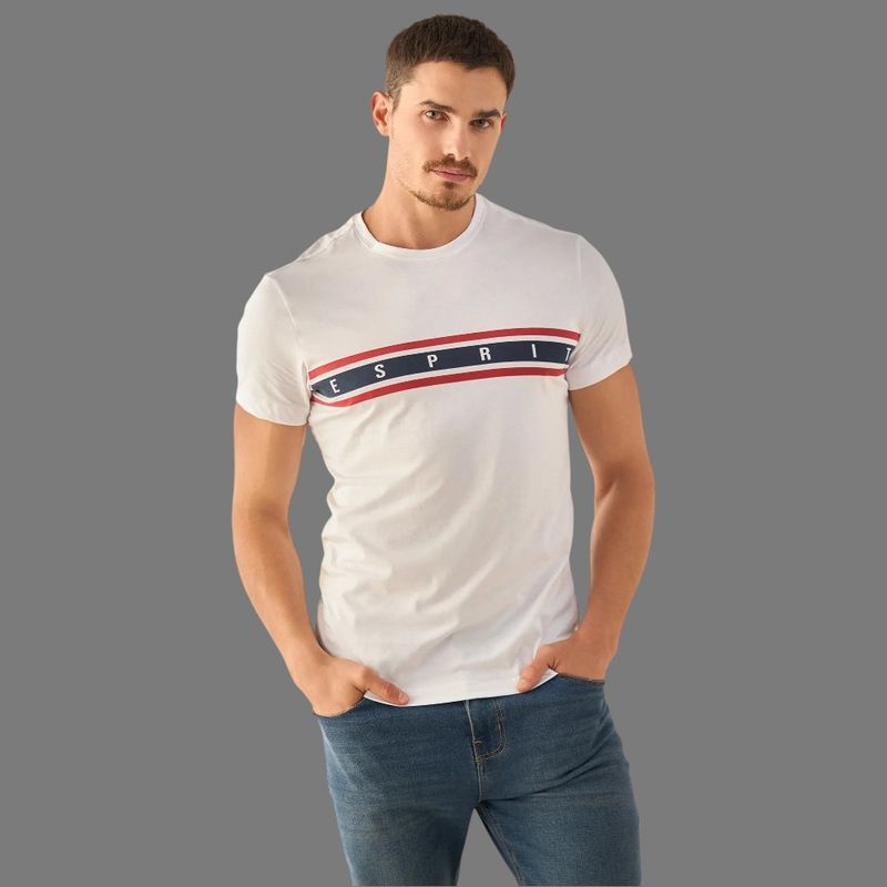 ESPRIT - Esprit Camiseta de Hombre Diseño con Logo Estampado