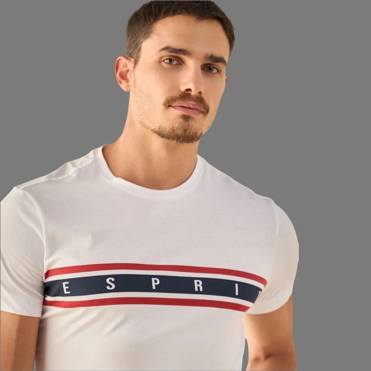 ESPRIT - Esprit Camiseta de Hombre Diseño con Logo Estampado