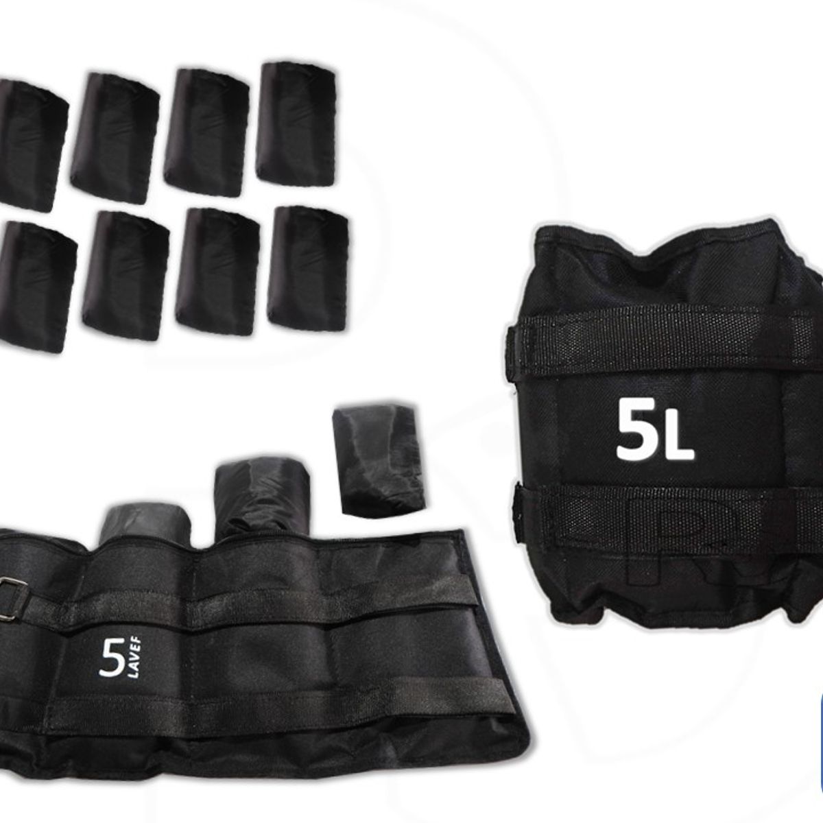 LAVEF - Pesas Tobilleras Graduables de 5 kg (Par de 10 lbs) – Color Negro