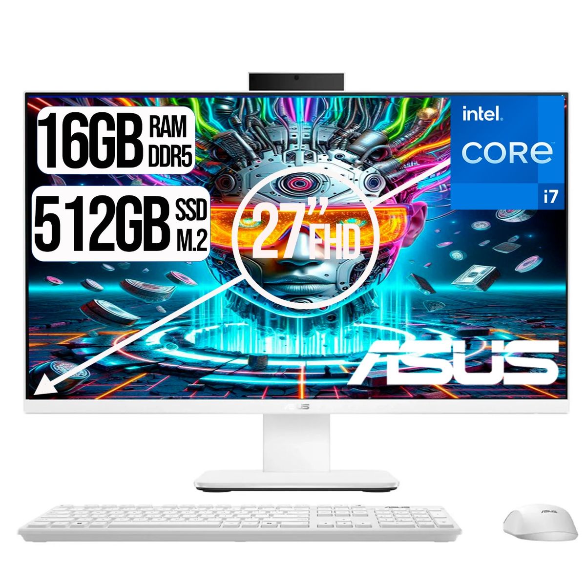 ASUS - TODO EN UNO ASUS INTEL CORE I7-13620H SSD 512GB RAM 16GB  FHD 27" LCD