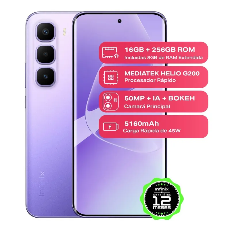 INFINIX - Celular Infinix Hot 60 Pro+ 256 Gb /8+8 Ram Color Violeta