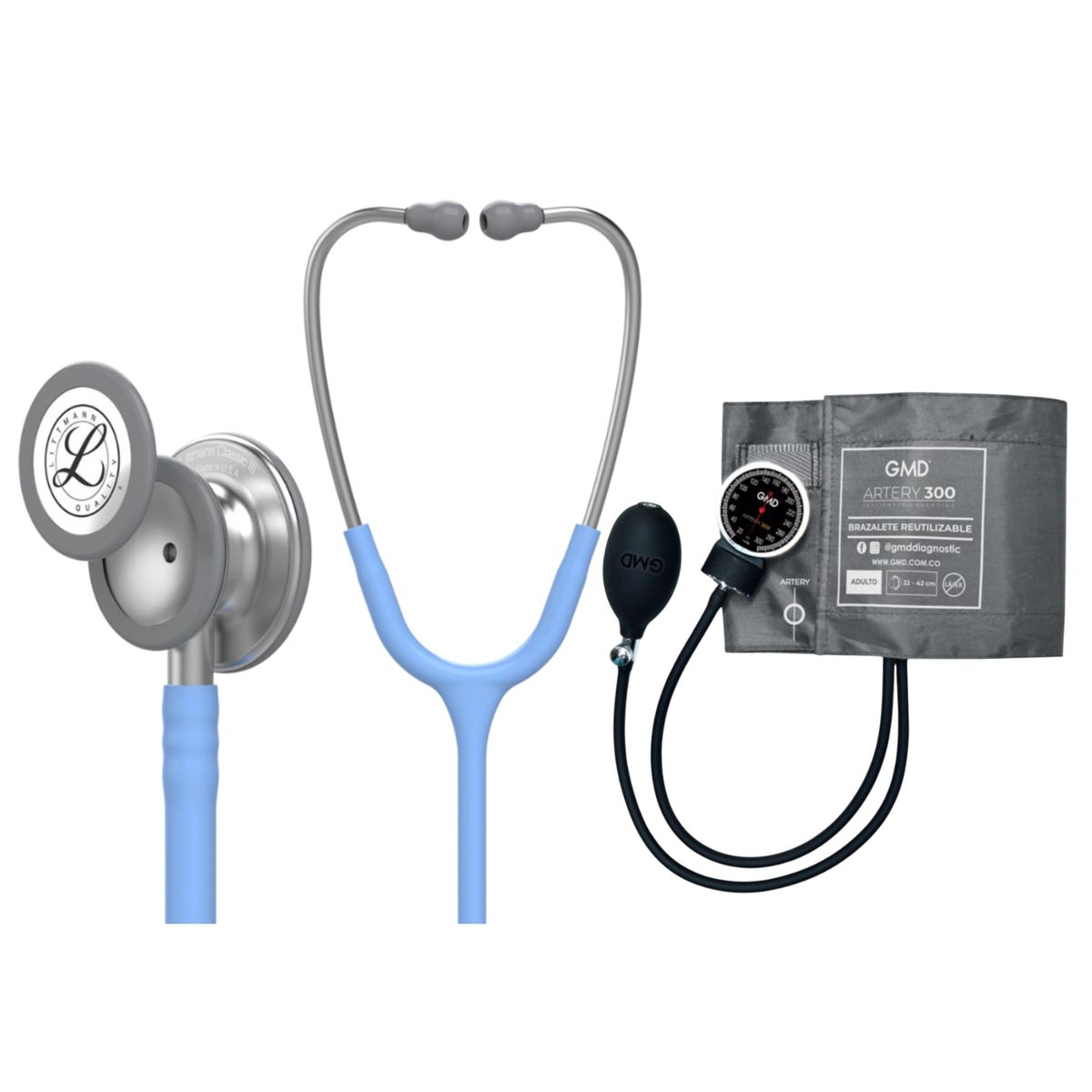 LITTMANN - Fonendoscopio Littmann Classic Iii Ceil Blue 5630 + Tensiometro Artery
