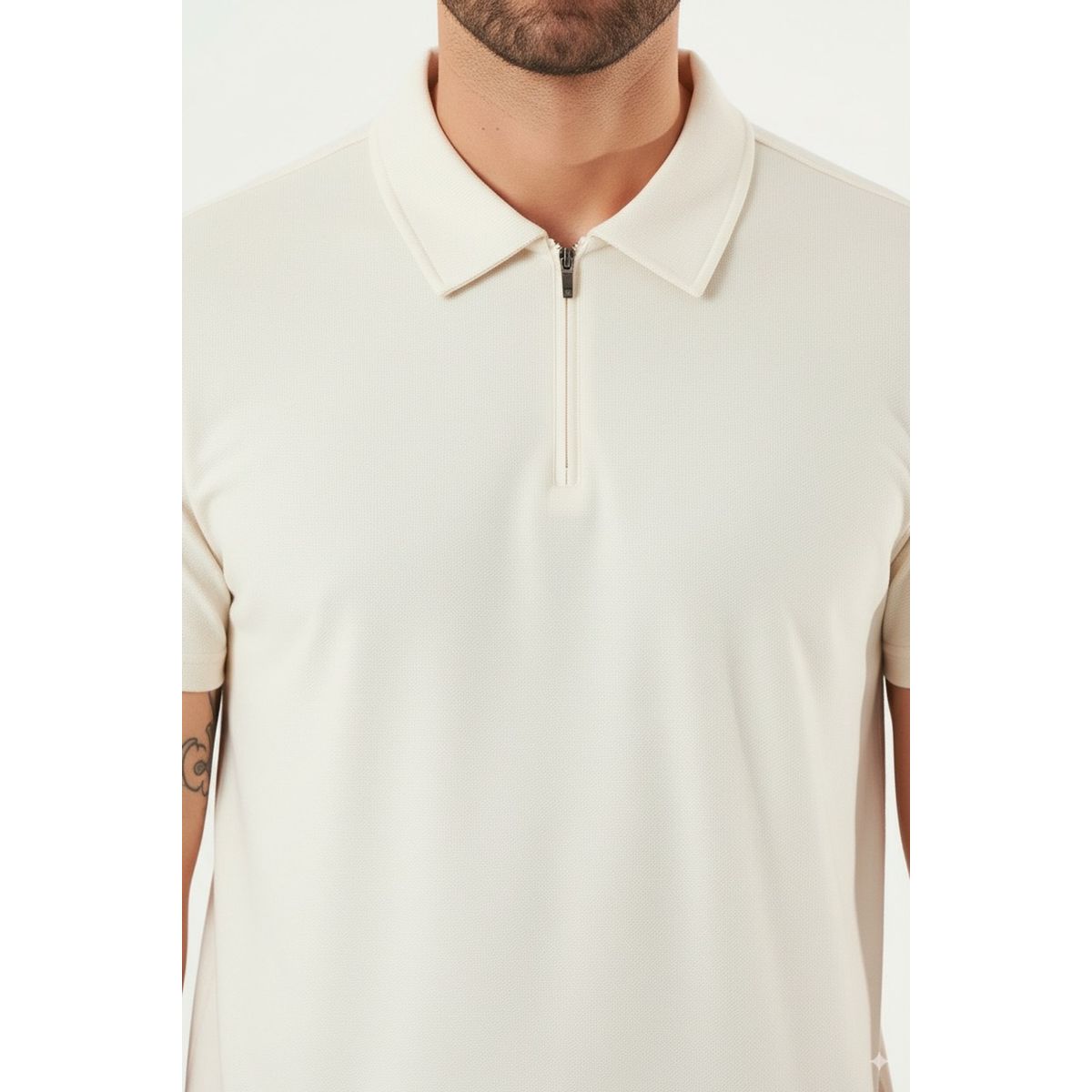 BELIFE - Camiseta polo ivory para hombre