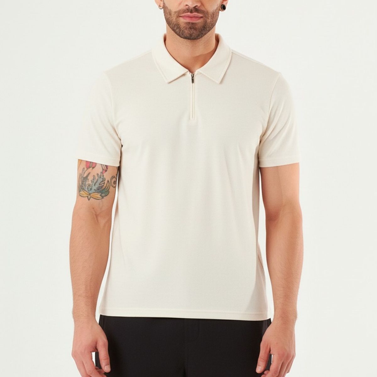 BELIFE - Camiseta polo ivory para hombre