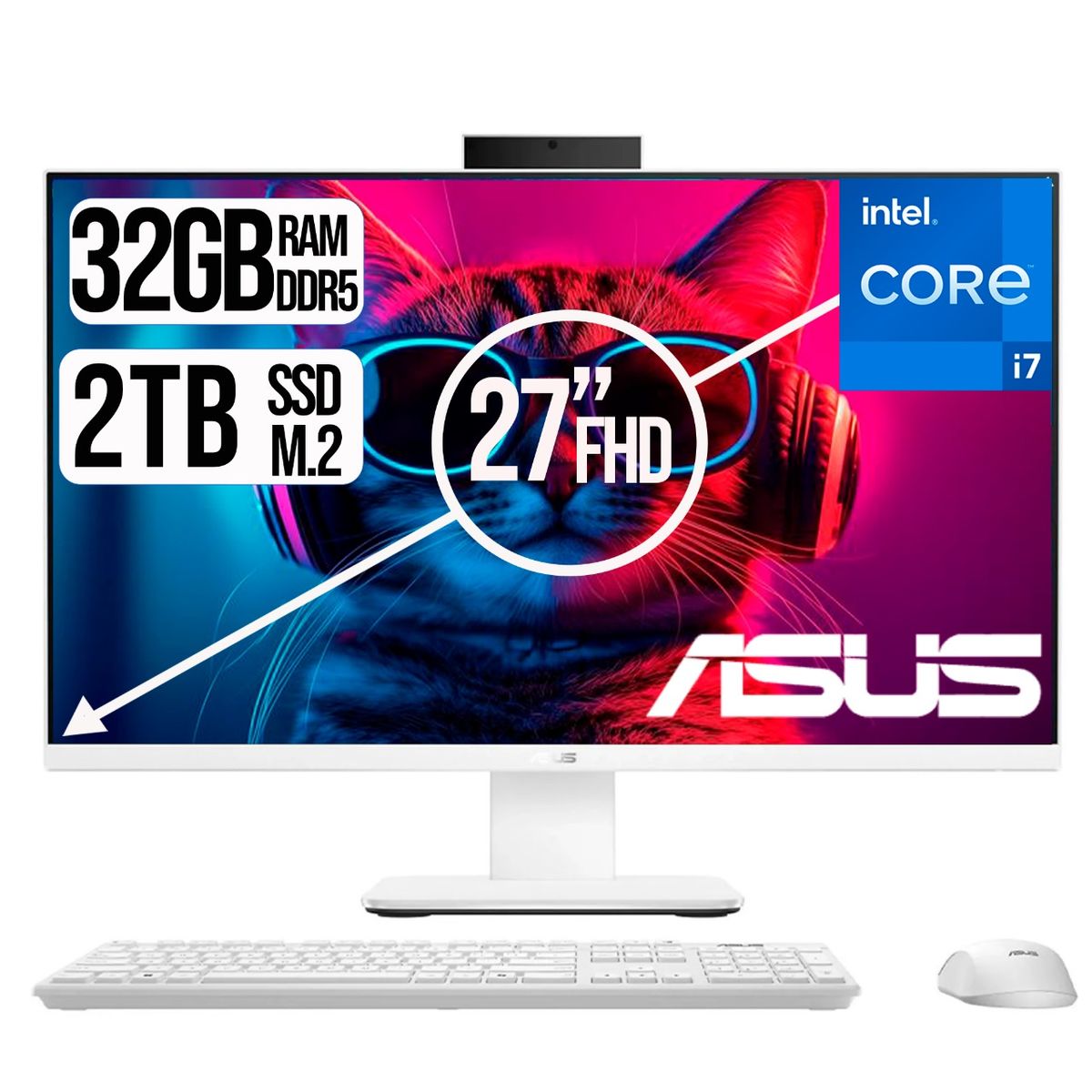 ASUS - TODO EN UNO ASUS INTEL CORE I7-13620H SSD 2TB RAM 32GB  FHD 27" LCD