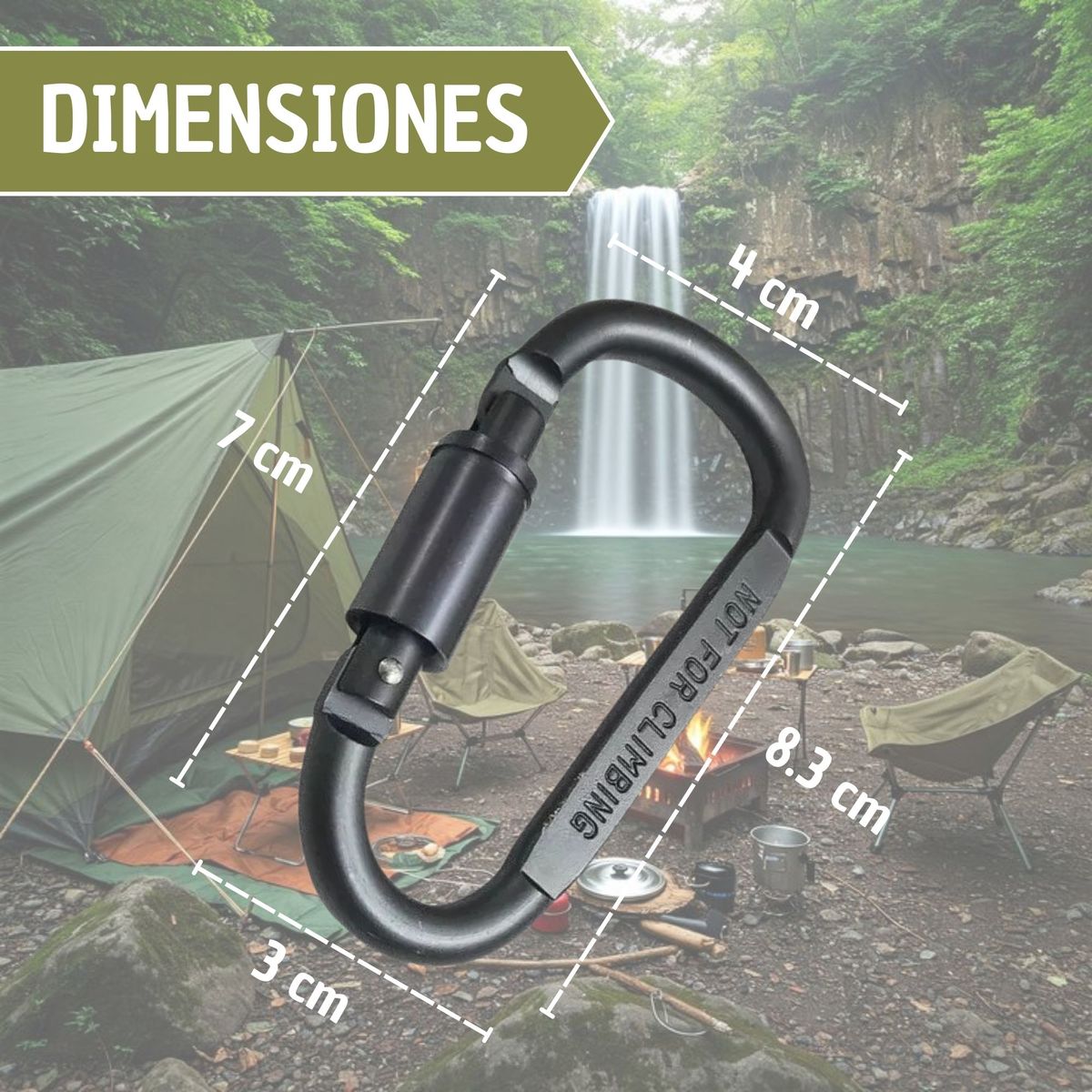 GENERICO - Mosquetón Viajes Campamento Camping Aluminio Montañismo Pro