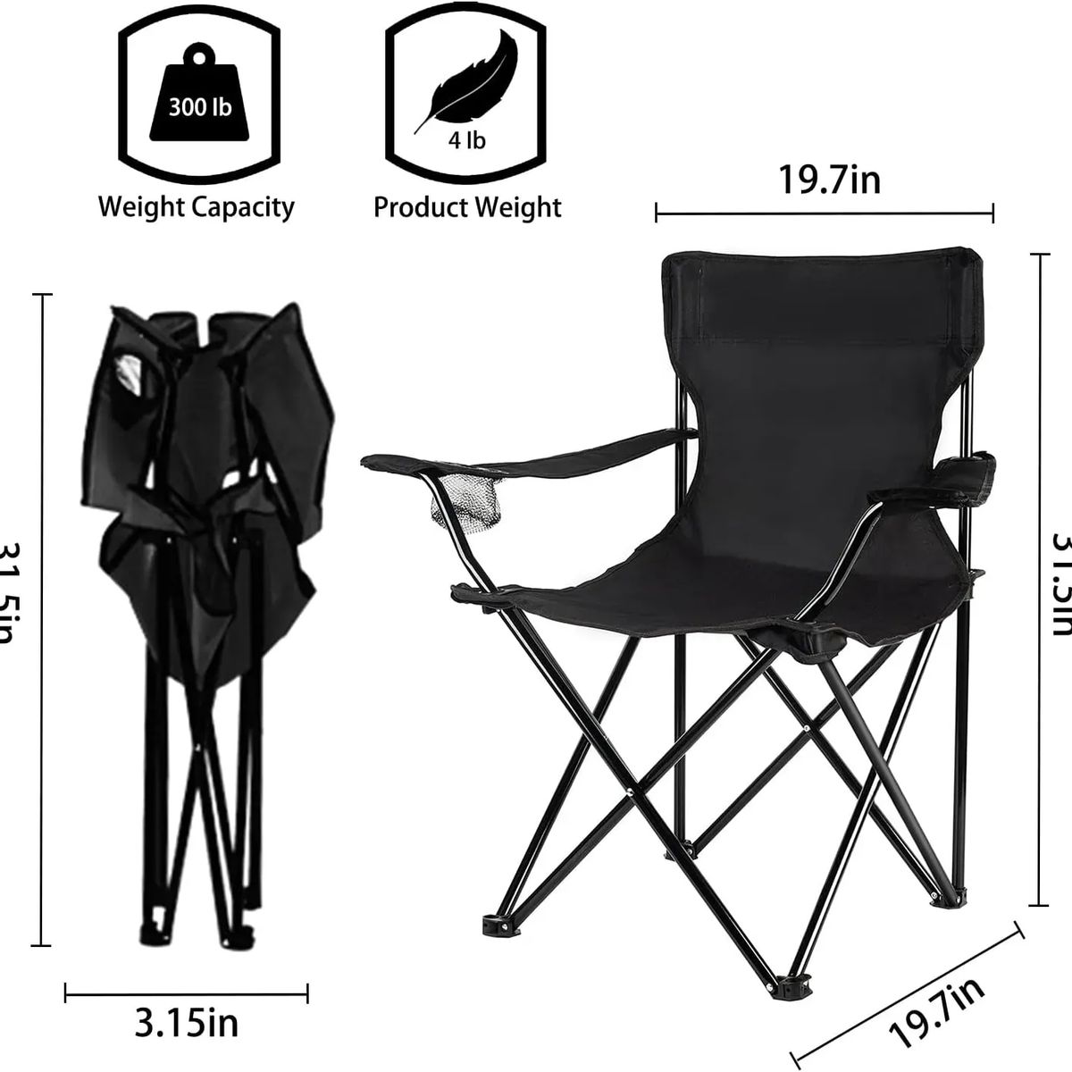 GENERICO - Silla Plegable Portátil para Camping