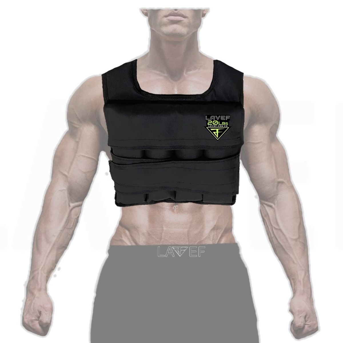 LAVEF - Chaleco 10KG 20LB  Alta Resistencia Negro