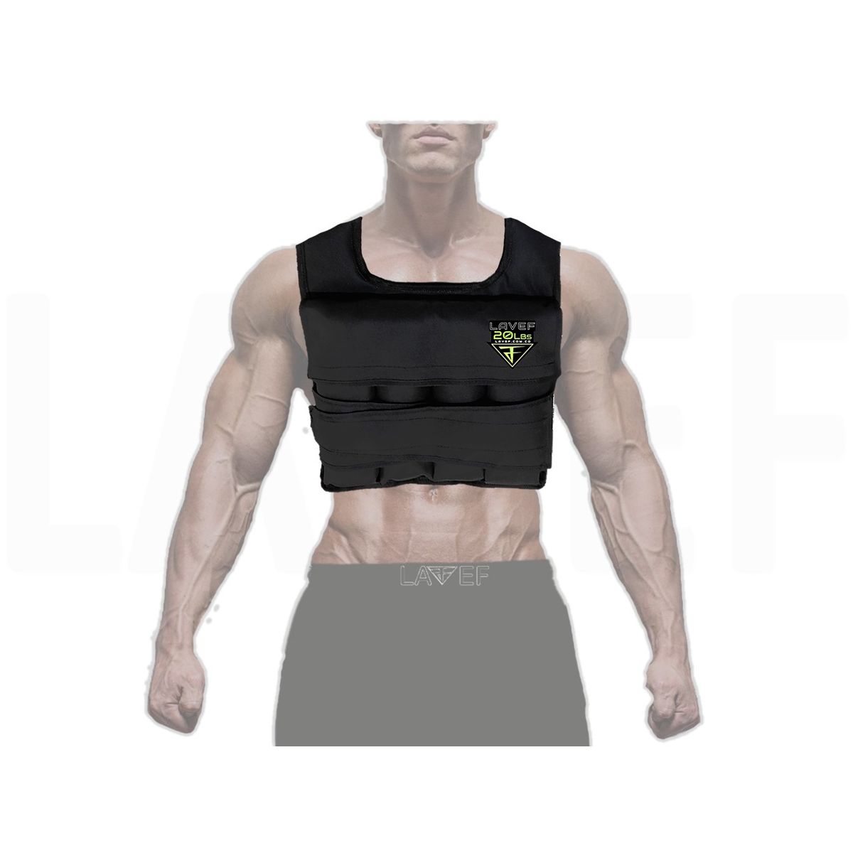 LAVEF - Chaleco 10KG 20LB  Alta Resistencia Negro