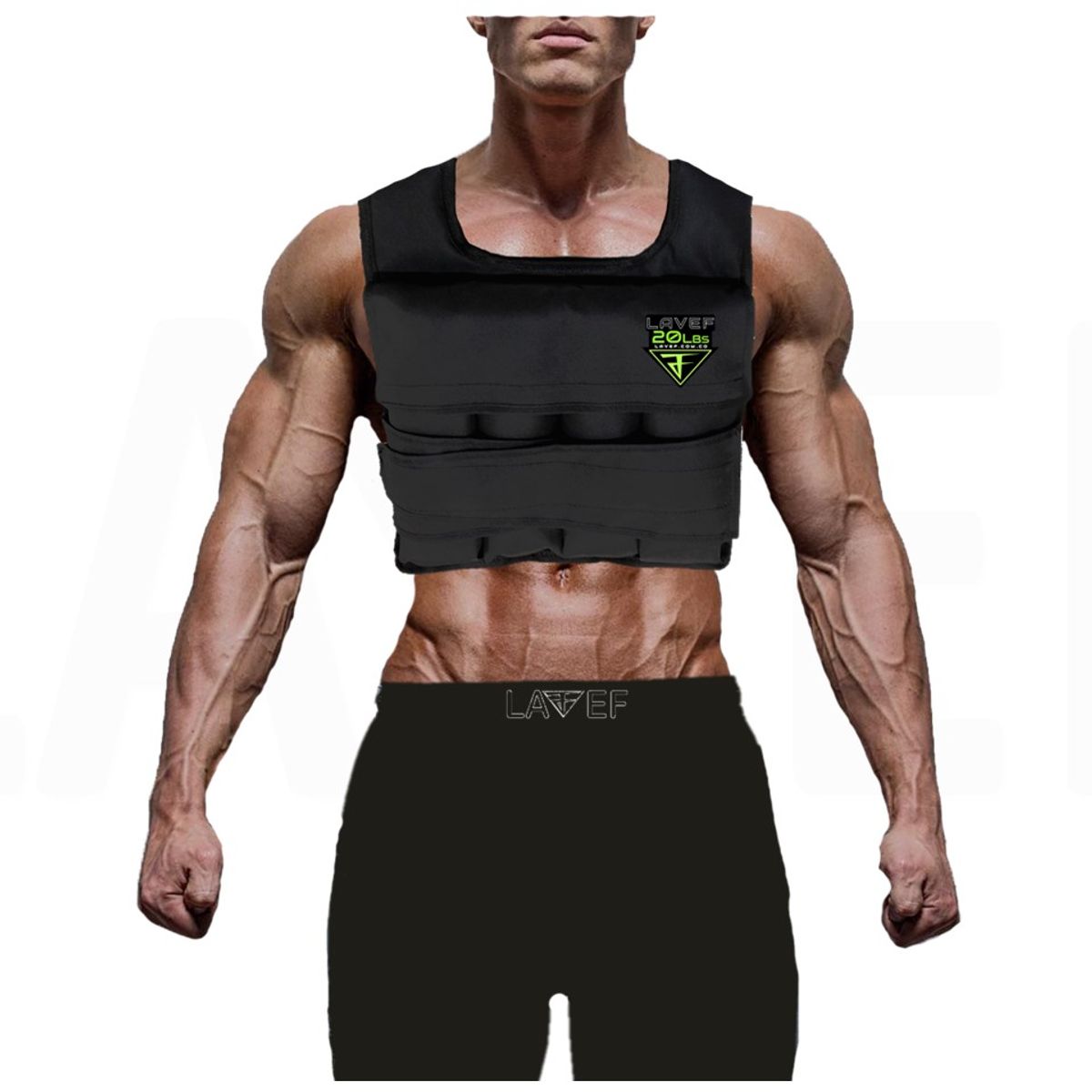 LAVEF - Chaleco 10KG 20LB  Alta Resistencia Negro