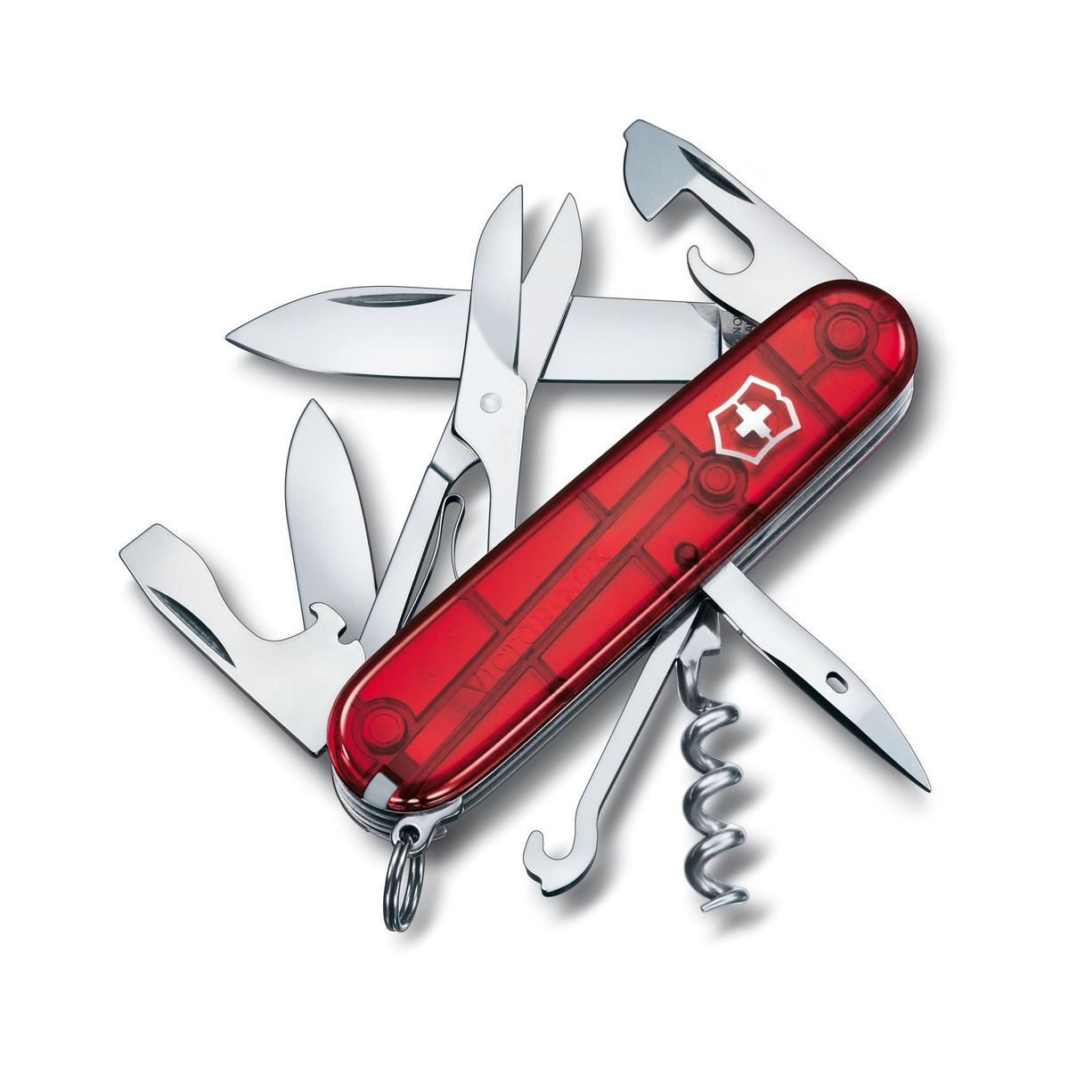 VICTORINOX - NAVAJA VICTORINOX CLIMBER ROJO TRANSLUCIDO