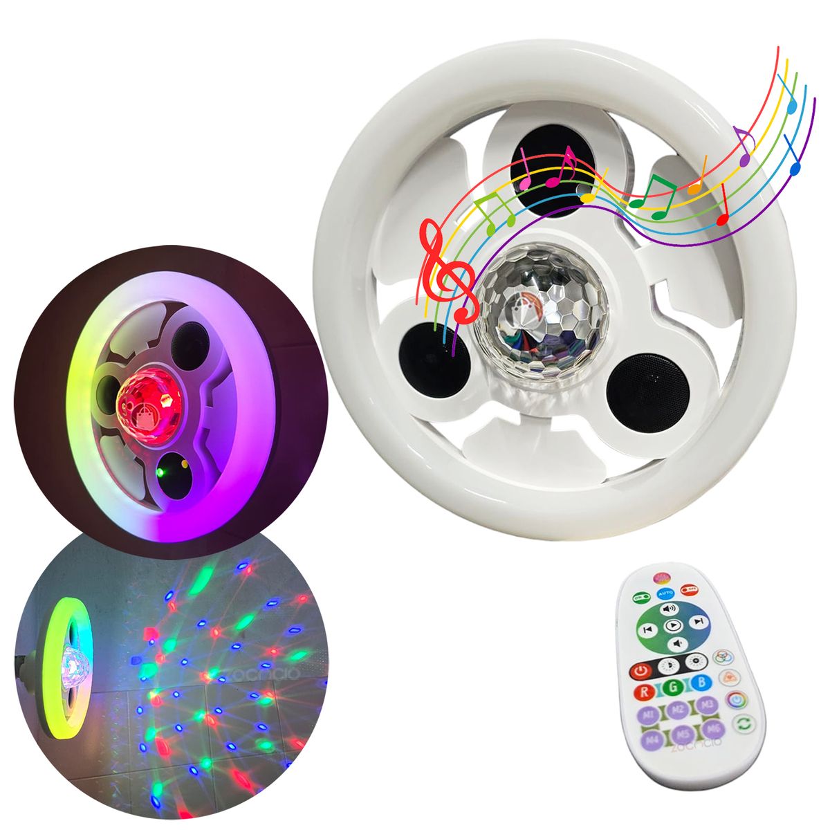 ZOCOCIO - Bombilla Lampara Led Con Figuras De Colores Laser Y Altavoz