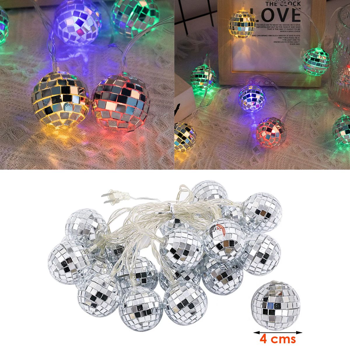 ZOCOCIO - Cadenas De Luces Led Bolas De Discoteca Esferas Espejo