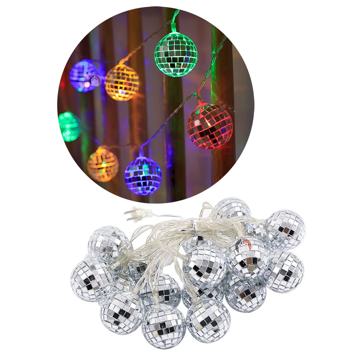ZOCOCIO - Cadenas De Luces Led Bolas De Discoteca Esferas Espejo