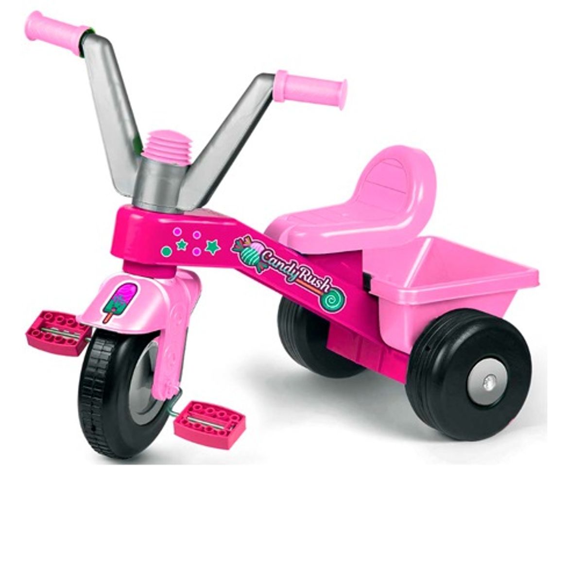 JUGANDO Y EDUCANDO - Juguete Triciclo candy rush Con Canastilla Trasera Niños