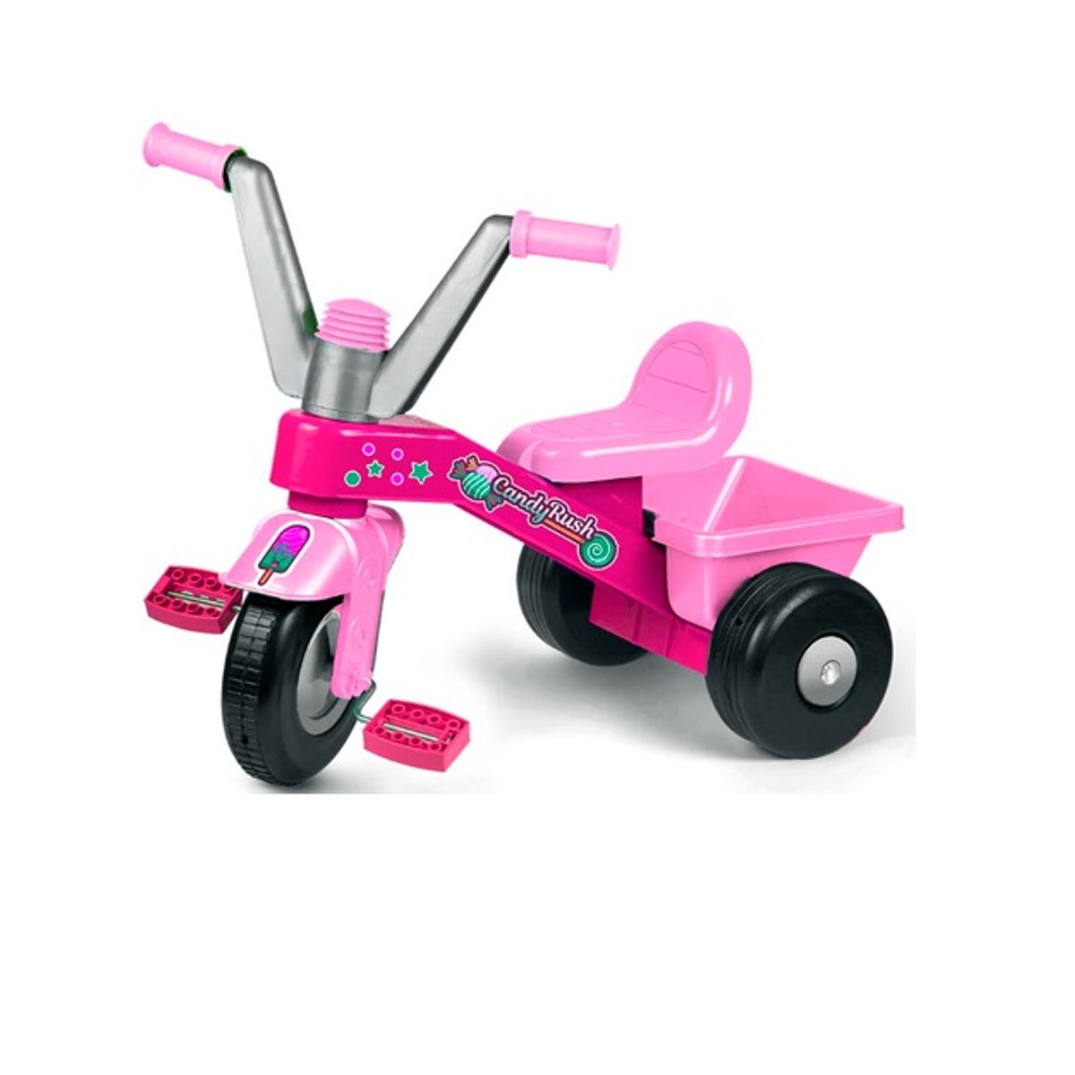 JUGANDO Y EDUCANDO - Juguete Triciclo candy rush Con Canastilla Trasera Niños
