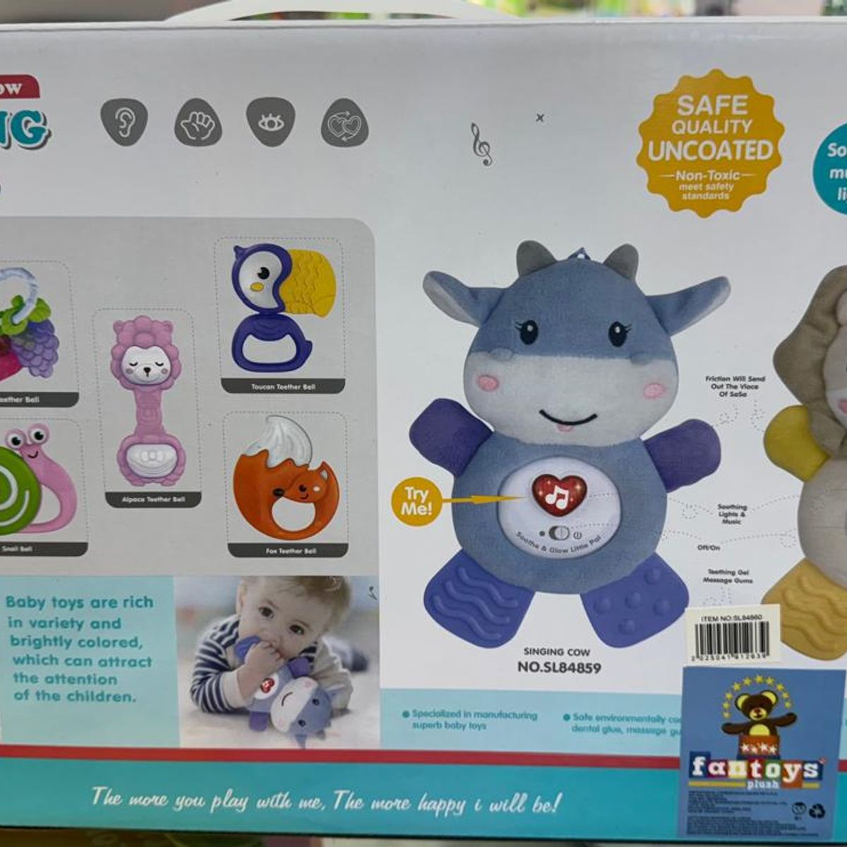 GENERICO - SET KIT DE SONAJERO MUSICAL Y MORDEDORES X8 UNIDADES