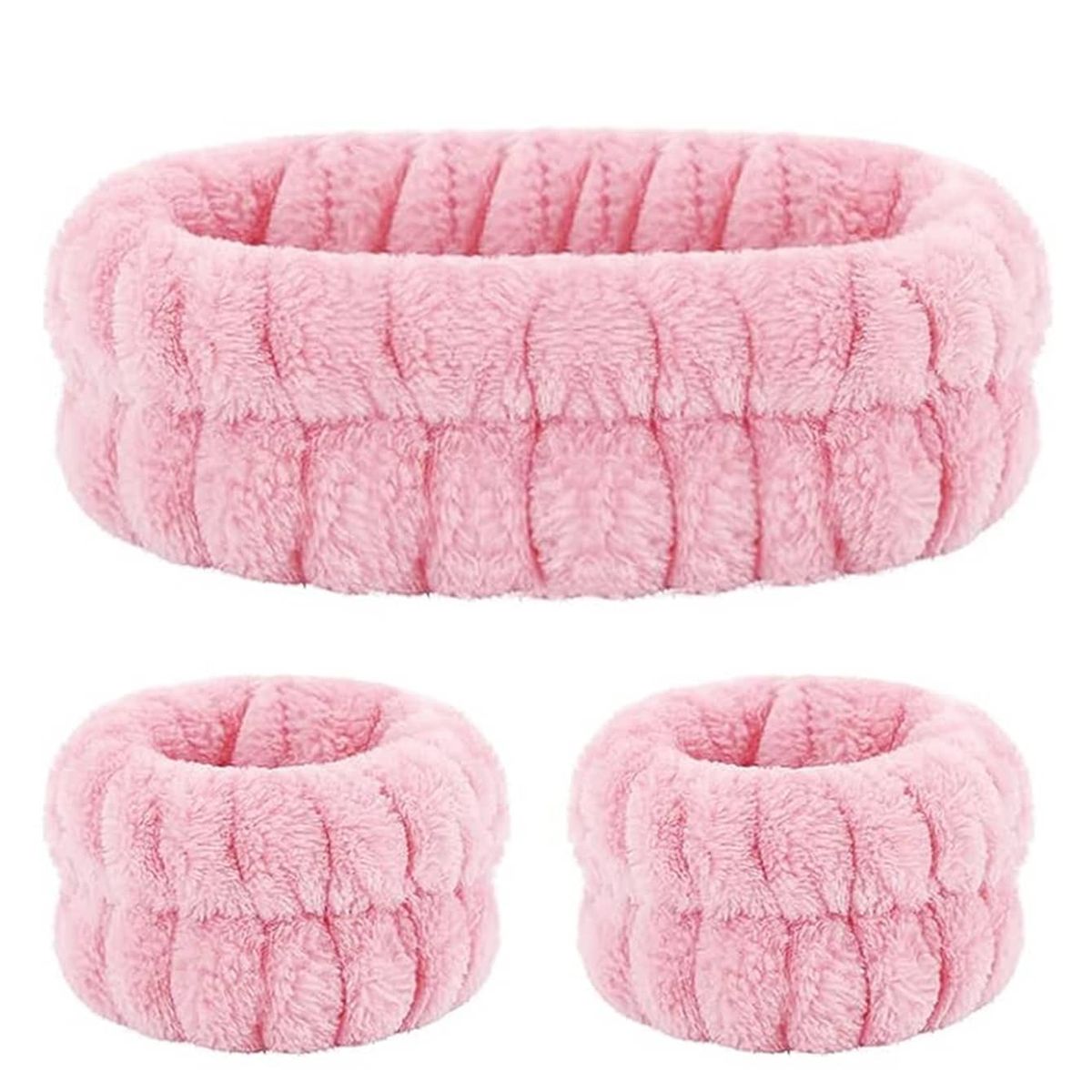 GENERICO - Kit Diadema Balaca + Muñequeras Bandas Cuidado Facial Rostro