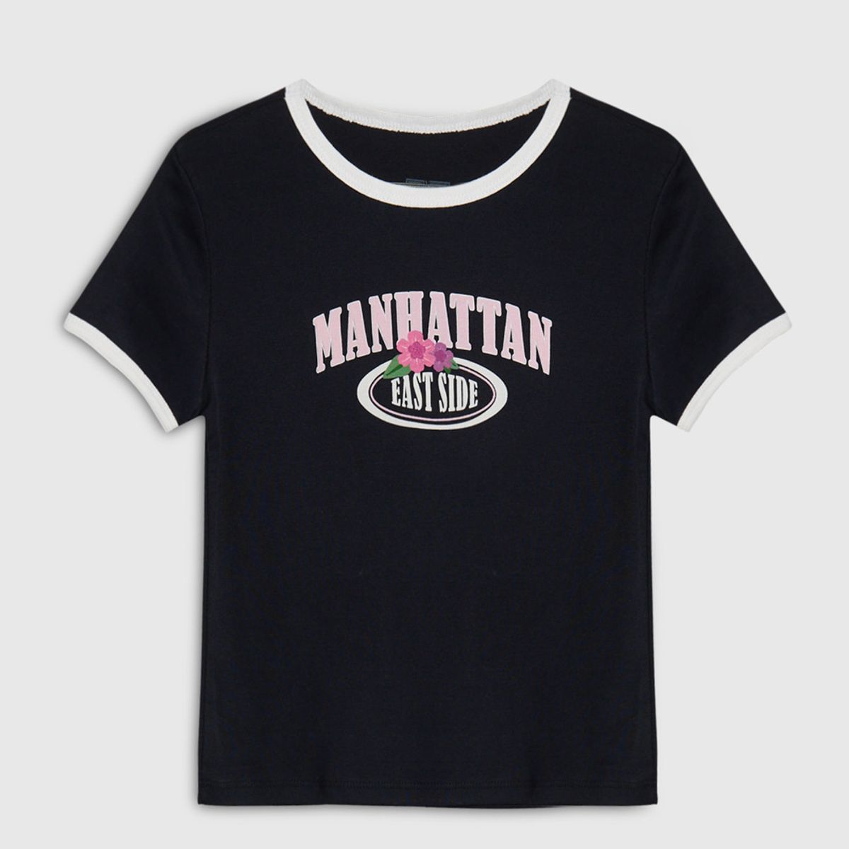 KOAJ - KOAJ Camiseta unicolor college cuello redondo con contrastes Niña