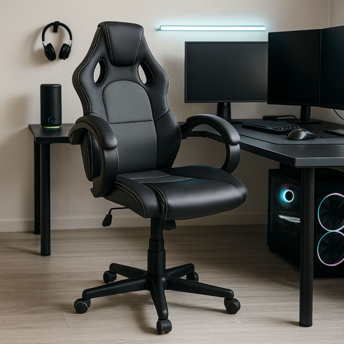 ENTRE NOS HOME - Silla Gamer Shadow Ergonómica en Ecocuero Negro