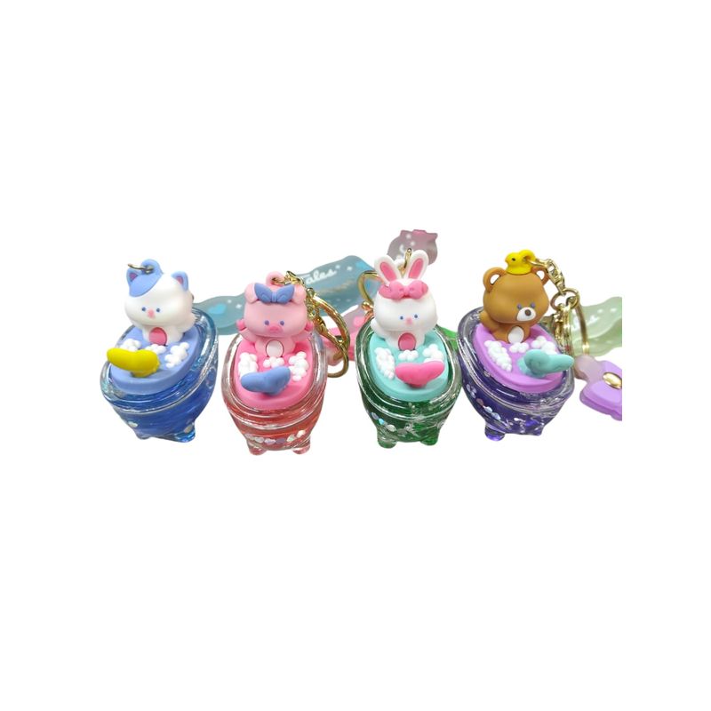 GENERICO - Llavero 3d Sirenita Tiernos Tina Baño Sorpresa Regalo X1