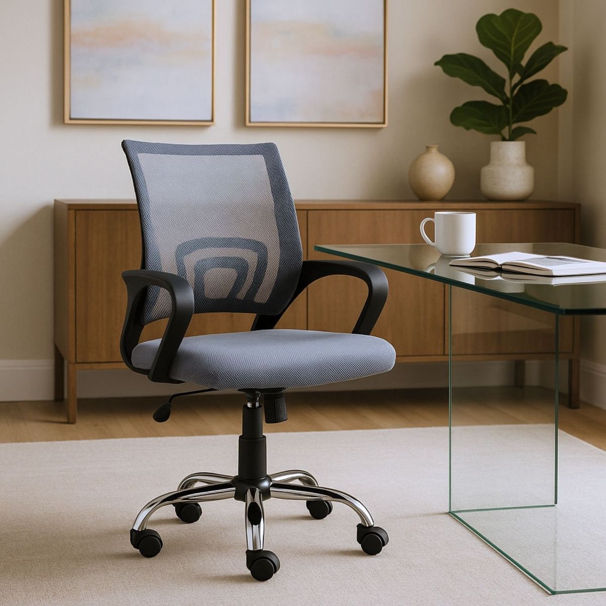 ENTRE NOS HOME - Silla de Oficina Ergonómica Breeze con Asiento Acolchado