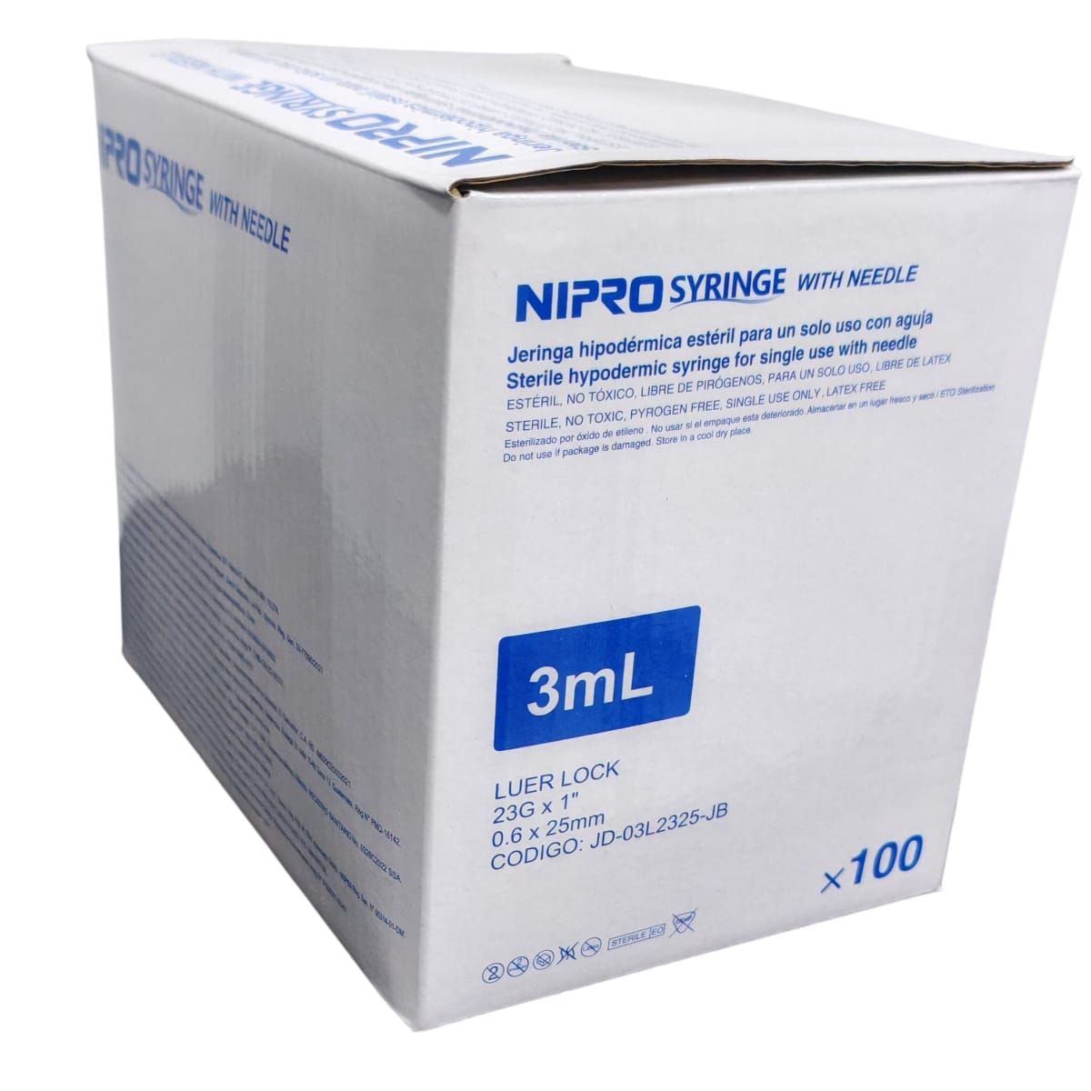 IMPORT CORPORAL MEDICAL - JERINGA CON AGUJA 3ML NIPRO 23g X 1