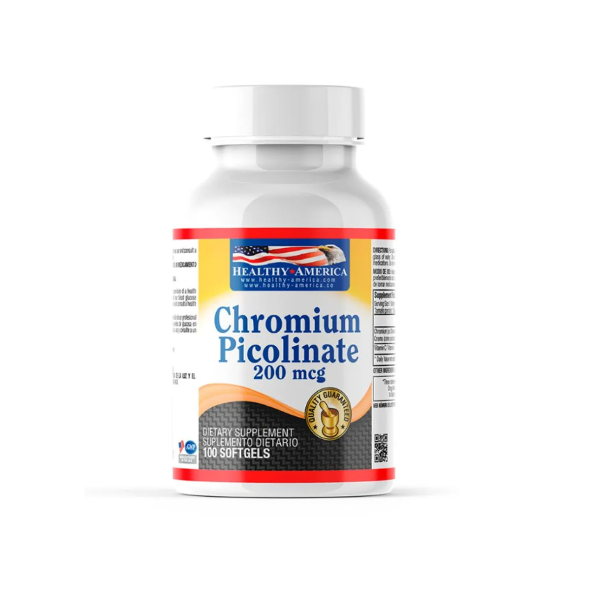 HEALTHY AMERICA - SUPLEMENTO PICOLINATO DE CROMO X 100 SOFTGELS