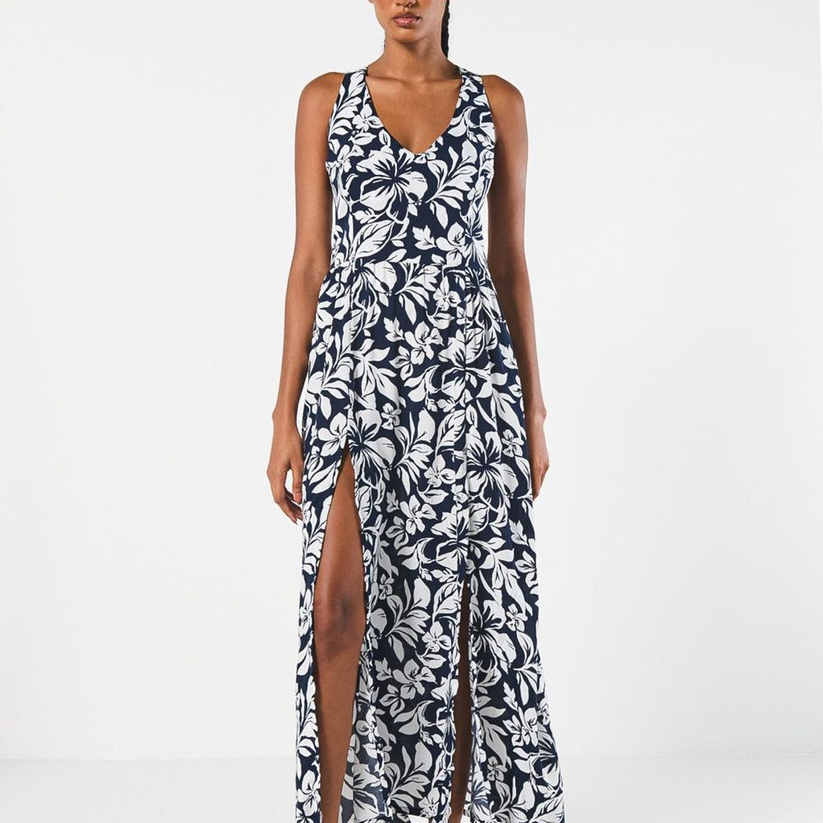 KOAJ - KOAJ VESTIDO LARGO ESTAMPADO/RAYON/ABERTURA FALDA/ESCOTE ESP Mujer