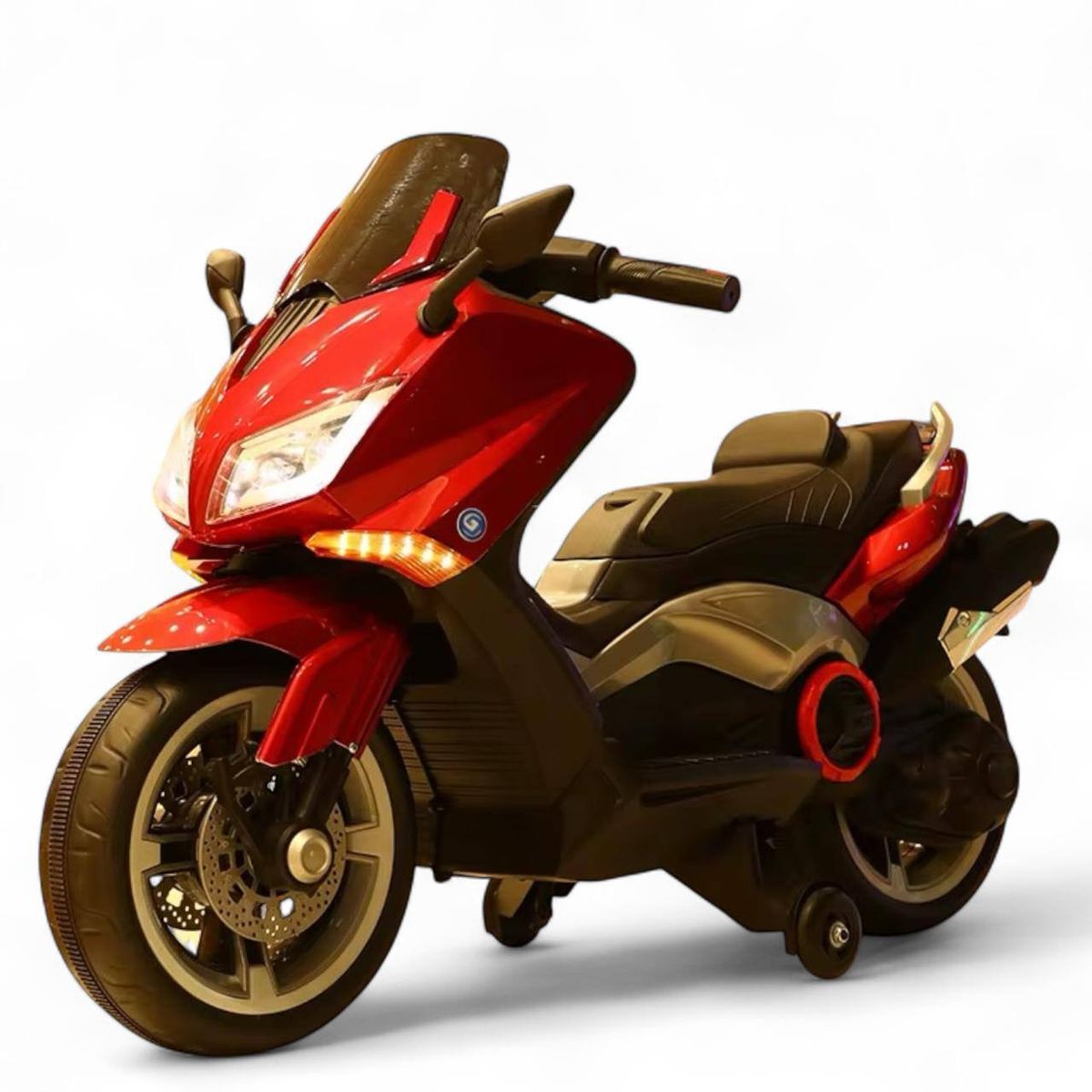 BRITOCHET - Moto Eléctrica Niño Niña Estilo ENMAX 1 a 8 Años Luz Llantas REF EV285