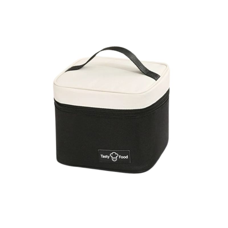 4LIFE - LONCHERA TÉRMICA PORTA COMIDA BOLSA ALMUERZO IMPERMEABLE-NEGRO