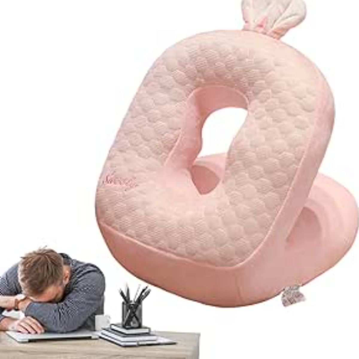 BEBESITOS - ALMOHADA DE DESCANSO PARA TRABAJO VIAJES CON COBIJA CONEJA