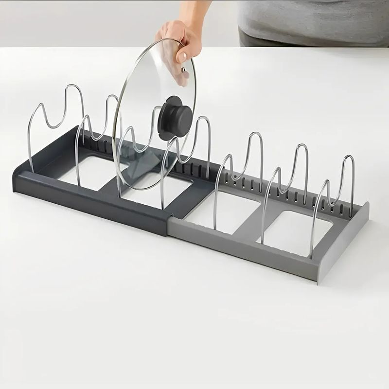 MILOPTS - Organizador Ajustable Ollas Tapas Platos Sartenes Cocina
