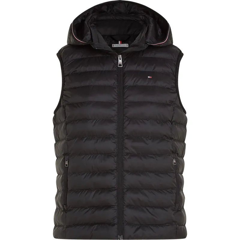 TOMMY HILFIGER - Chaleco negro acolchado global stripe Tommy Hilfiger