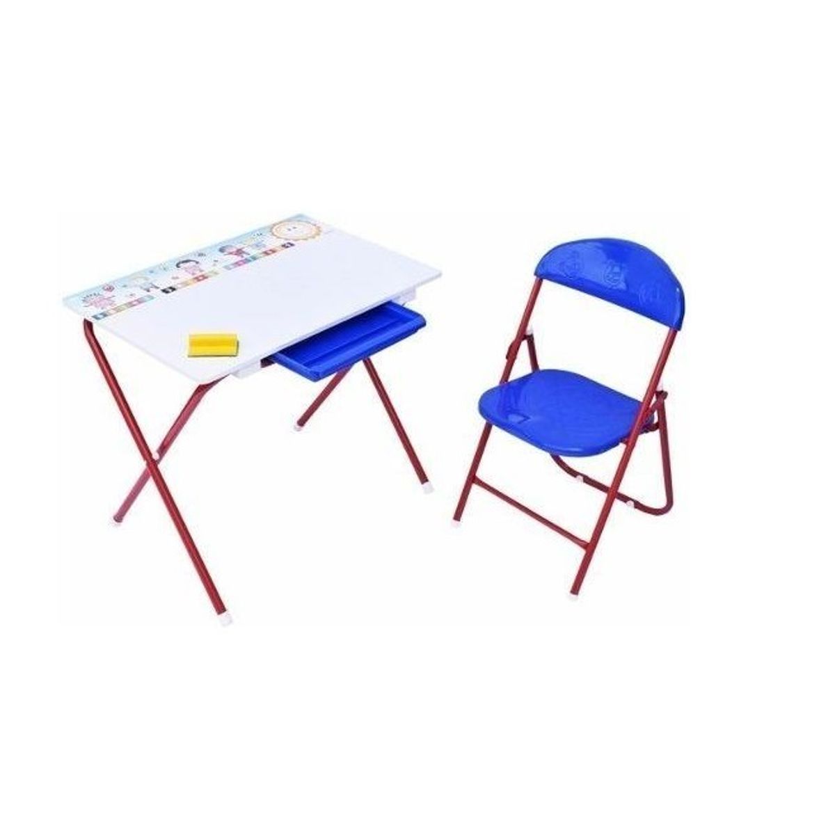 JUGANDO Y EDUCANDO - Juego Set Kinder Tablero Con Silla Y Accesorios Para Niños