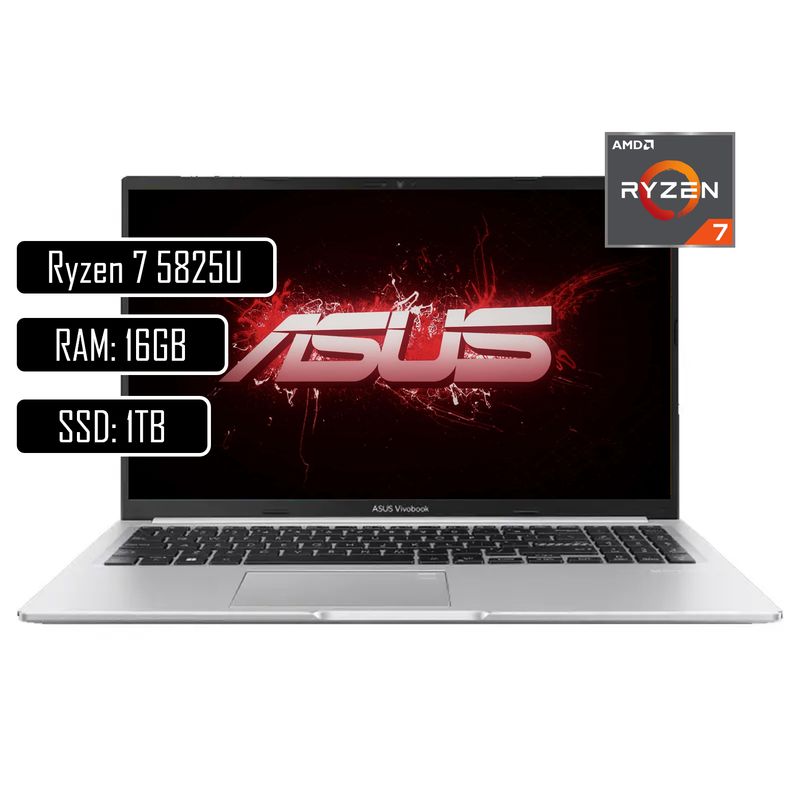 ASUS - PORTATIL ASUS M1502 AMD RYZEN 7 5825U RAM 16GB DDR4/ SSD 1TB M.2/ 15.6/WIN11 HOME