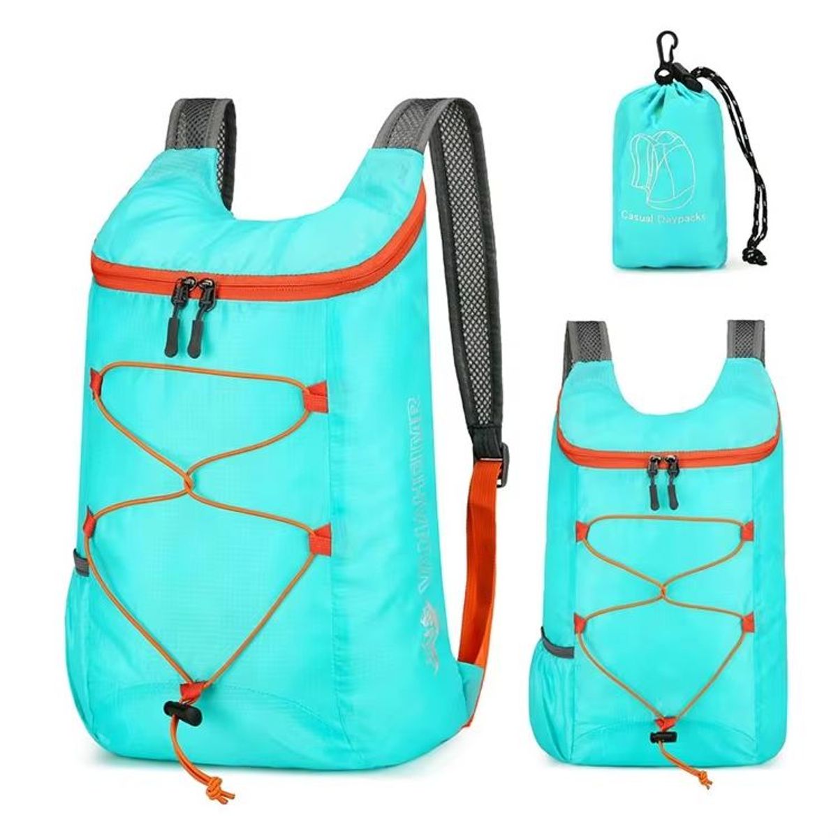 GENERICO - Maleta Mochila Bolsa Plegable Expandible Morral Impermeable Aguamarina