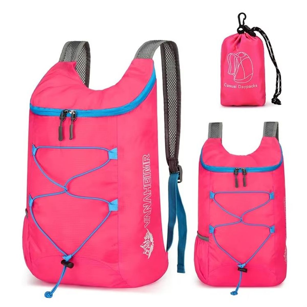 GENERICO - Maleta Mochila Bolsa Plegable Expandible Morral Impermeable Rosado