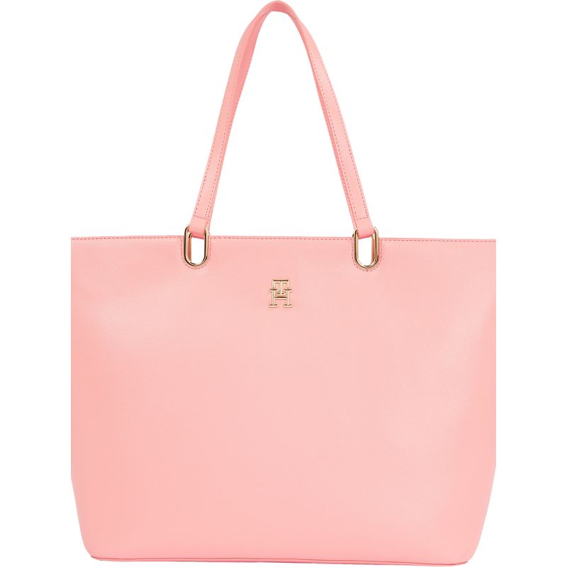 TOMMY HILFIGER - Bolso rosa tote con monograma TH Tommy Hilfiger