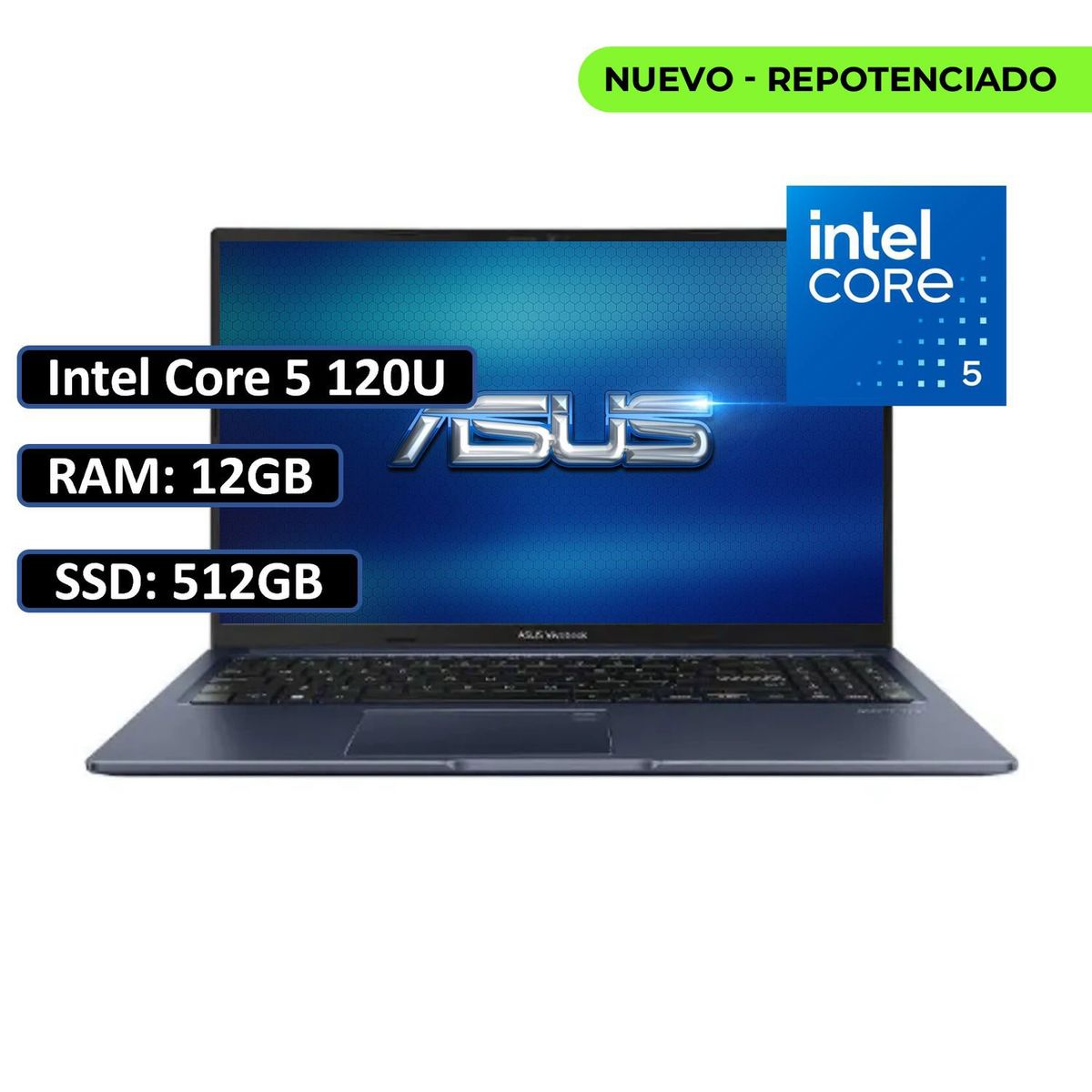 ASUS - PORTATIL ASUS X1504 INTEL CORE 5 120U RAM 12GB DDR4/ SSD 512GB M.2/ 15.6 / WIN11 HOME