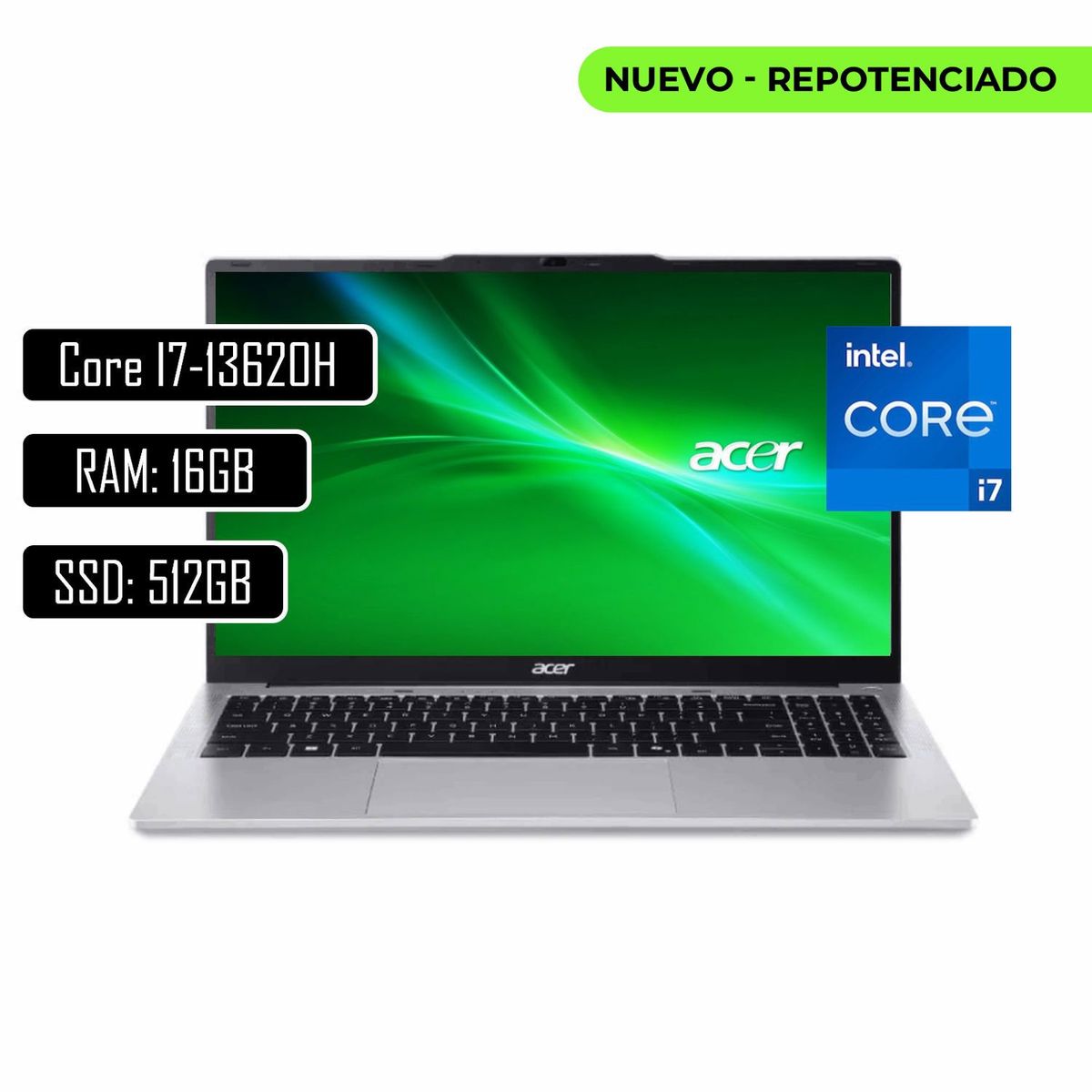 ACER - PORTATIL ACER AL15 INTEL CORE I7-13620H RAM 16GB DDR5 SSD 512GB M2 156 WIN11 HOME