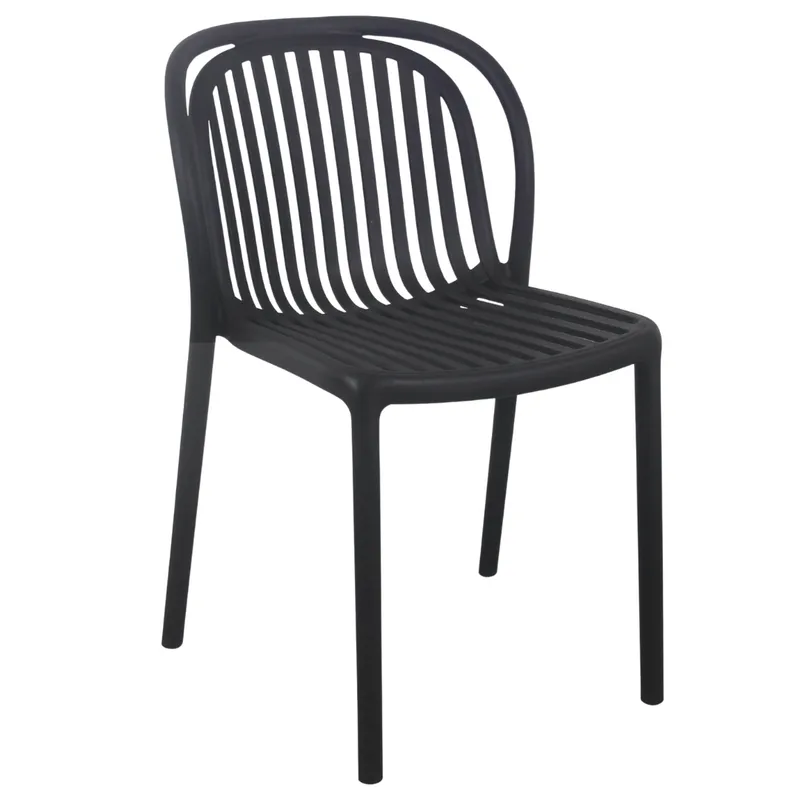 MOBLIHOUSE - Silla Comedor Padua Negra Silla Exterior Apilable Resistente
