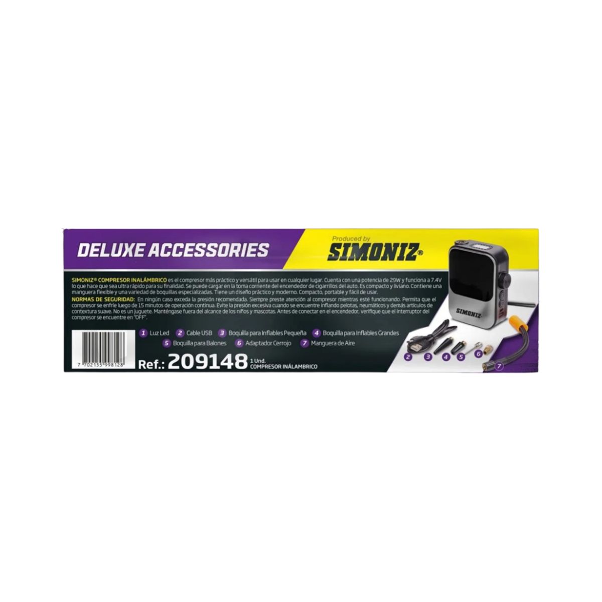 SIMONIZ - Compresor Inalámbrico Deluxe Simoniz - 150PSI4000mAh15LPM