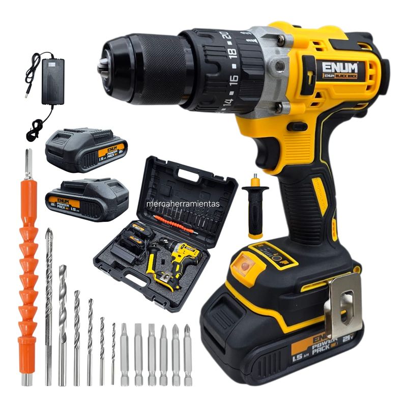 PROTOOL - Taladro Percutor Inalámbrico 21v  Atornillador Brushless