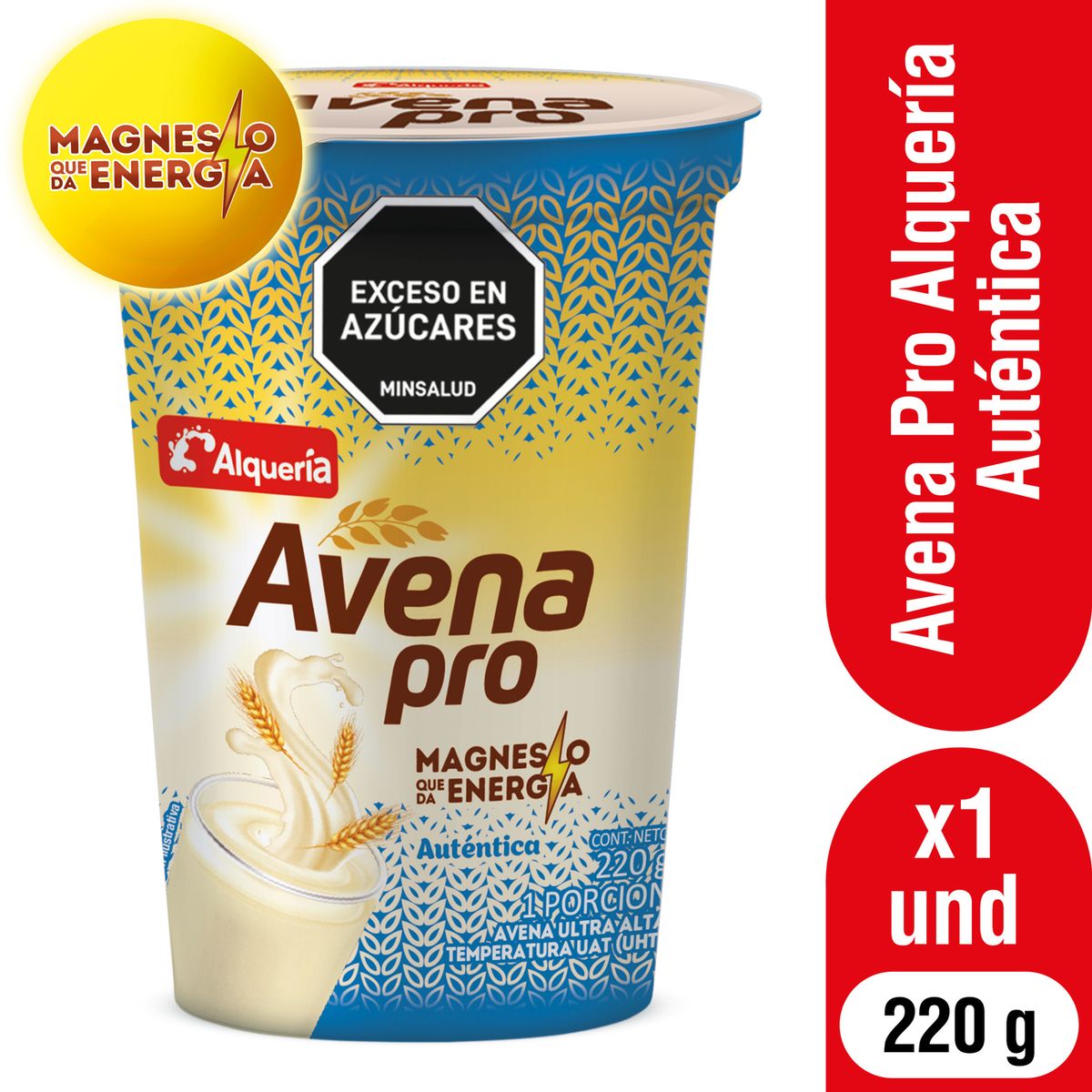 ALQUERIA - Avena Pro Autentica Extra Magnesio Vaso 1 und x 220g