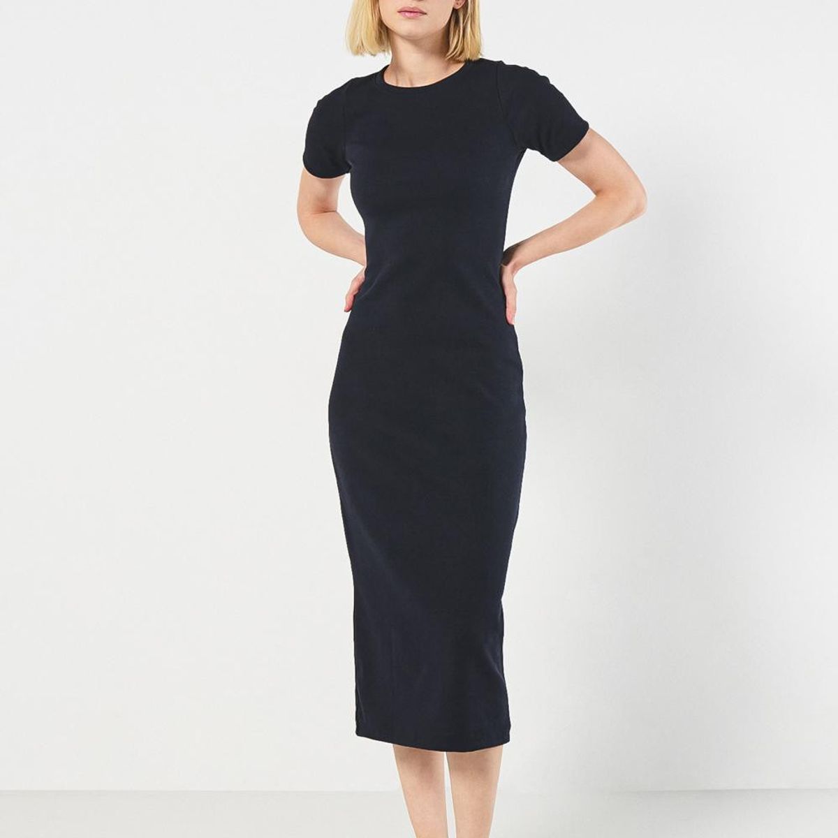 KOAJ - KOAJ Vestido unicolor largo ajustado con cuello redondo Mujer