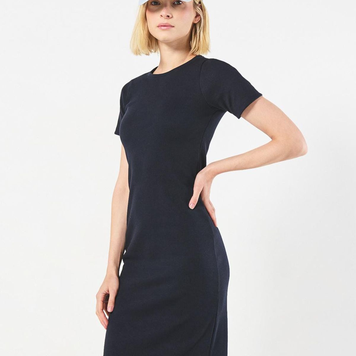 KOAJ - KOAJ Vestido unicolor largo ajustado con cuello redondo Mujer